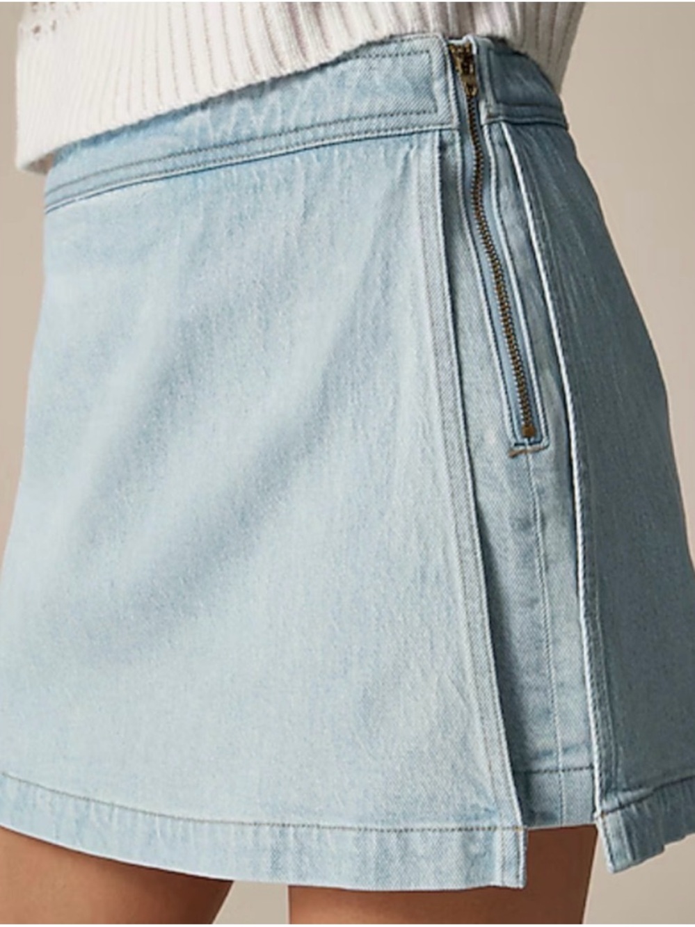 J.Crew Light Wash Denim Mini Skort